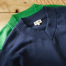 Load image into Gallery viewer, Rapanui Solent Knitted V Neck Jumper - Navy