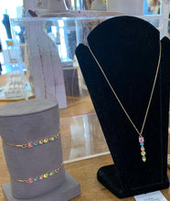 Load image into Gallery viewer, Iris Multi-coloured Crystal Drawstring Bracelet - Gold