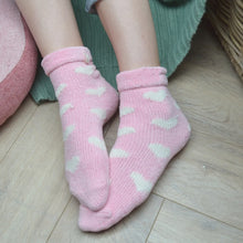 Load image into Gallery viewer, Love Heart Chenille Slipper Socks - Pink & White