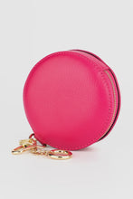 Load image into Gallery viewer, Milano Small Round Leather Coin Purse - Raspberry