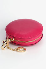 Load image into Gallery viewer, Milano Small Round Leather Coin Purse - Raspberry