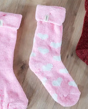 Load image into Gallery viewer, Love Heart Chenille Slipper Socks - Pink & White