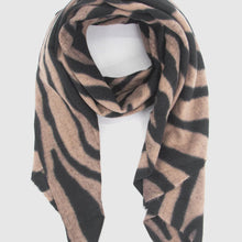Load image into Gallery viewer, Ainslie Zebra Print Lightweight Scarf - Black & Beige
