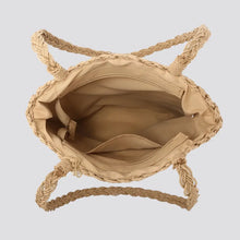 Load image into Gallery viewer, Poppy Hessian Tote Bag with Shell Charm - Camel