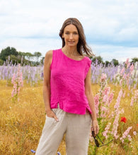 Load image into Gallery viewer, Amazing Woman Lucie Linen Sleeveless Top - Fuxia Pink