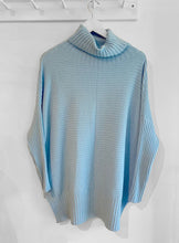 Load image into Gallery viewer, Eliza Ribbed Cowl Neck Jumper -Sky Blue