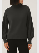 Load image into Gallery viewer, Evangeline Chiffon Pleated Sleeve Jumper - Charcoal