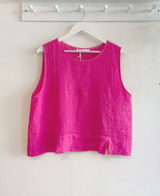 Load image into Gallery viewer, Amazing Woman Lucie Linen Sleeveless Top - Fuxia Pink