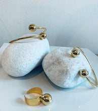 Load image into Gallery viewer, Gold Plated Torque Crossover Bangle