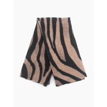 Load image into Gallery viewer, Ainslie Zebra Print Lightweight Scarf - Black & Beige