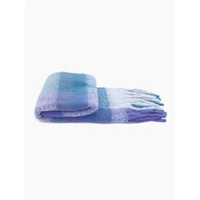 Load image into Gallery viewer, Allie Large Square Colour Block Blanket Scarf with Tassels - Blue & Purple