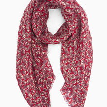 Load image into Gallery viewer, Alice Metallic Fan Lightweight Scarf - Red