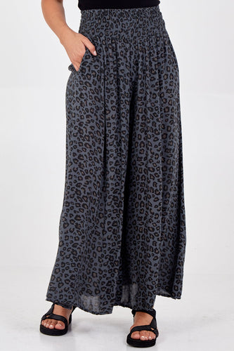 Luella Leopard Print Culotte Trousers - Charcoal