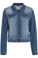Load image into Gallery viewer, ICHI Stampe Denim Jacket - Light Blue
