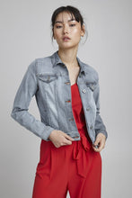 Load image into Gallery viewer, ICHI Stampe Denim Jacket - Light Blue