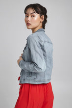 Load image into Gallery viewer, ICHI Stampe Denim Jacket - Light Blue