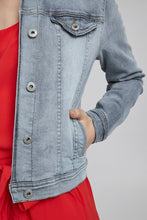 Load image into Gallery viewer, ICHI Stampe Denim Jacket - Light Blue