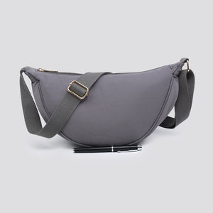 Jessie Rounded Canvas Bag - Dark Grey