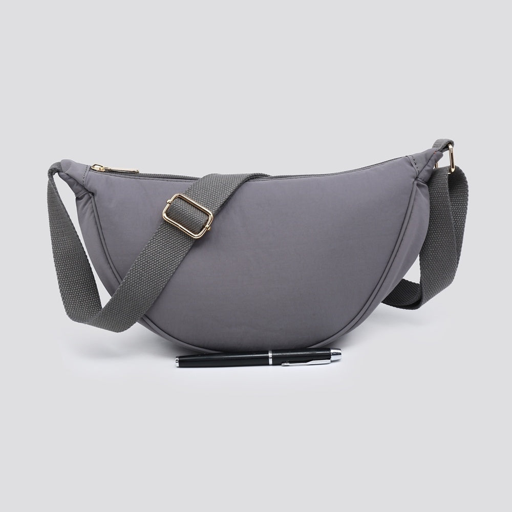 Jessie Rounded Canvas Bag - Dark Grey