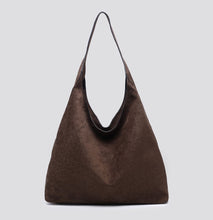 Load image into Gallery viewer, Esme Slouch Vegan Suede Bag - Brown
