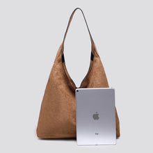 Load image into Gallery viewer, Esme Slouch Vegan Suede Bag - Brown