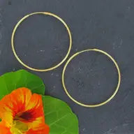 Large Hoop Earrings - Gold Plated Sterling Silver