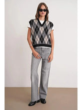Load image into Gallery viewer, Rowan Argyle Knitted Tank Top - Navy