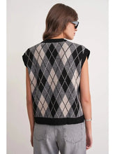Load image into Gallery viewer, Rowan Argyle Knitted Tank Top - Navy