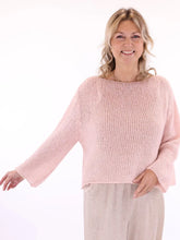 Load image into Gallery viewer, Lilou Alpaca Wool Blend Long Sleeve Textured Jumper - Nude Pink