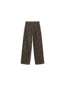 CUBIC Leopard Wide Leg Denim Jeans - Sienna Brown