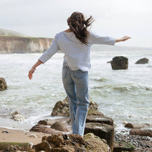Load image into Gallery viewer, Rapanui Cowes Striped Breton Top - Solent Blue Stripe