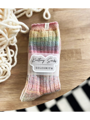 Rainbow Socks for Knitting Lovers