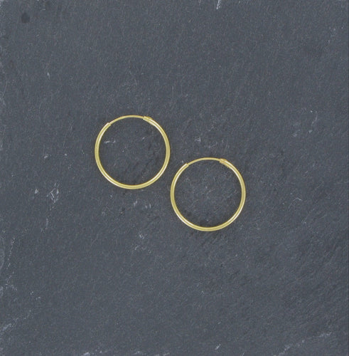 Small Hoop Earrings - Gold Plated Sterling Silver