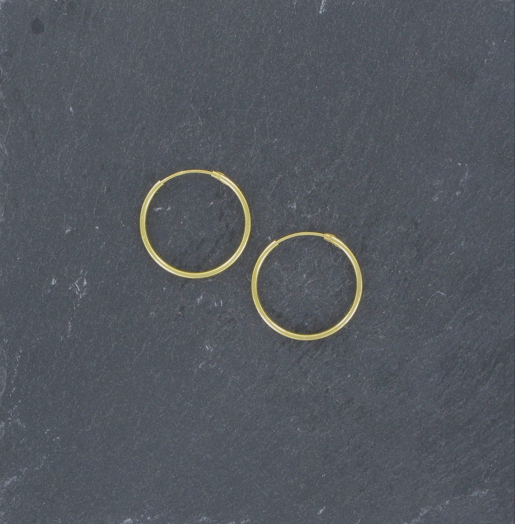 Small Hoop Earrings - Gold Plated Sterling Silver