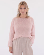 Load image into Gallery viewer, Lilou Alpaca Wool Blend Long Sleeve Textured Jumper - Nude Pink
