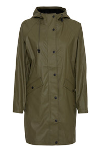 ICHI Tazi Raincoat - Kalamata Green