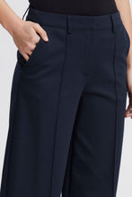 Load image into Gallery viewer, ICHI Kate Office Wide Legged Trousers - Total Eclipse