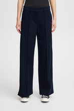 Load image into Gallery viewer, ICHI Kate Office Wide Legged Trousers - Total Eclipse