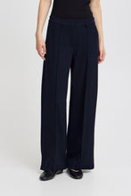 Load image into Gallery viewer, ICHI Kate Office Wide Legged Trousers - Total Eclipse