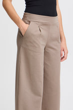 Load image into Gallery viewer, ICHI Kate Wide Legged Jersey Cropped Trousers - Fungi