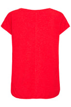 Load image into Gallery viewer, ICHI Rebel Metallic Detail V Neck Tee - Mars Red