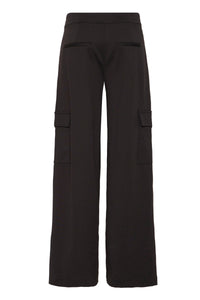 ICHI Simonse Wide Leg Cargo Trousers- Black