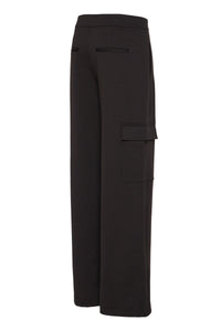 ICHI Simonse Wide Leg Cargo Trousers- Black