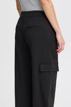 Load image into Gallery viewer, ICHI Simonse Wide Leg Cargo Trousers- Black
