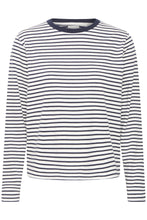 Load image into Gallery viewer, ICHI Mira Stripe Cotton Top - Total Eclipse &amp; Cloud Dancer