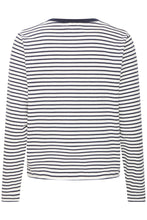 Load image into Gallery viewer, ICHI Mira Stripe Cotton Top - Total Eclipse &amp; Cloud Dancer