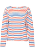 Load image into Gallery viewer, ICHI Mira Boat Neck Stripe Cotton Top - Multi Coloured Stripe