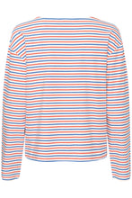 Load image into Gallery viewer, ICHI Mira Boat Neck Stripe Cotton Top - Multi Coloured Stripe