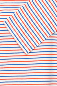 ICHI Mira Boat Neck Stripe Cotton Top - Multi Coloured Stripe