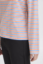 Load image into Gallery viewer, ICHI Mira Boat Neck Stripe Cotton Top - Multi Coloured Stripe